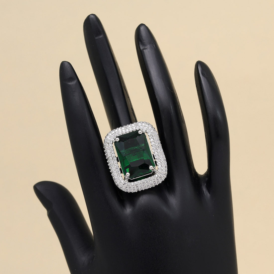 Green American Diamond Ring