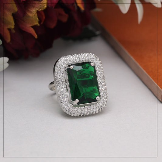 Green American Diamond Ring