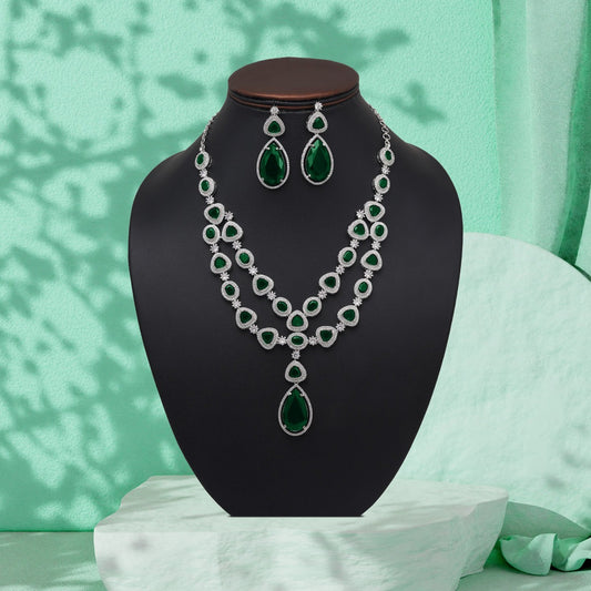 Green Glitz Necklace Set