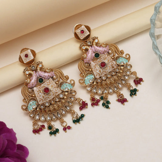 Gulabi Morani Earrings